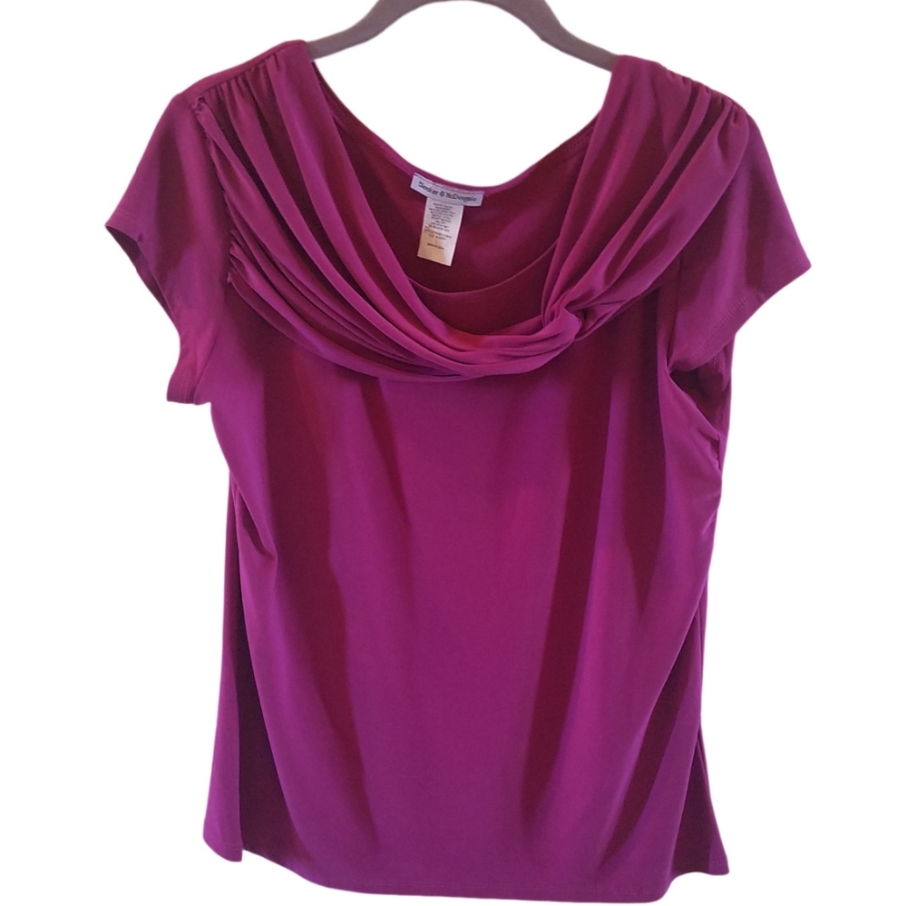 Bleecker And Mcdougal Mauve Blouse Size Large Euc - image 1